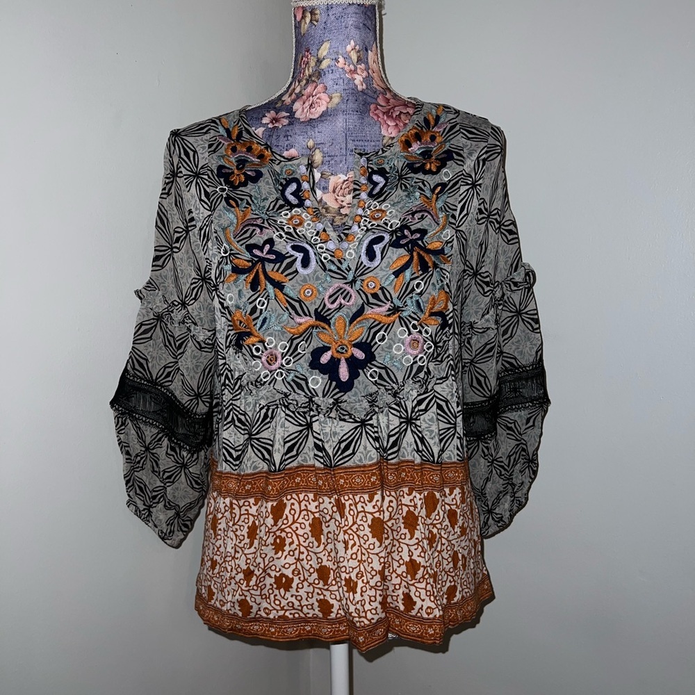 Anthropology Small Gray Blouse